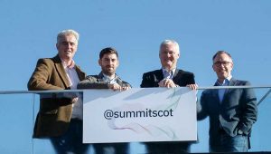 L to R Peter Reilly, STV; Graham Cambridge, Barclays; Sandy Kennedy, Entrepreneurial Scotland and Richard Slater, Deloitte