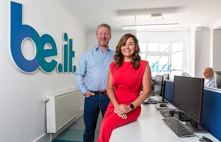 Be-IT CEO Gareth Biggerstaff and Managing Director Nikola Kelly