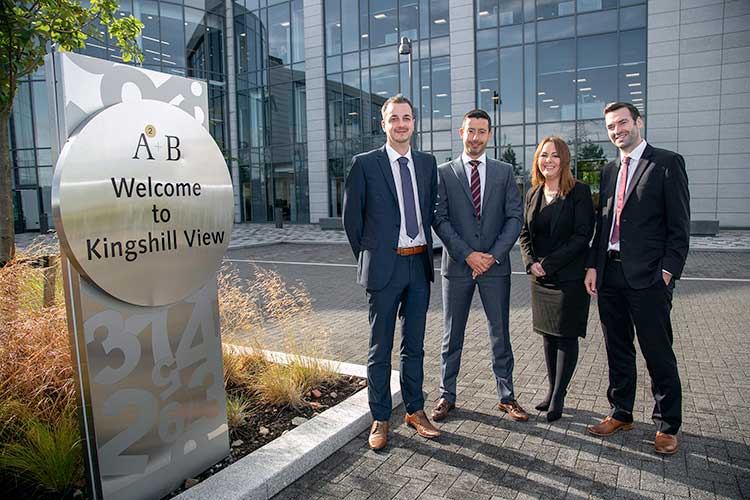 AAB’s new Global Payroll team members from left to right; Simon Porter, David Purse and Katie Lange with Partner Steven Fraser.