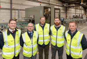 (L-R) CEO David Ritchie, Jack Cuthbertson (Aluminium Quality Manager), John Murphy (Aluminium contracts Manager), Lee Dair (Aluminium Project Manager) and Alistair Patrick (Aluminium Factory Manager)