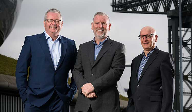 left to right – Alan Turnbull, Tom O’Hara, David Chazan, owners of Kick ICT
