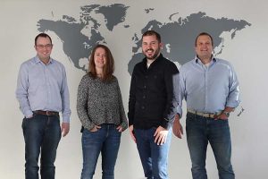 Left to right are Max Thomas, Jossie Ellis, Steve Tigar and Tim Shields of Money Dashboard (by Stewart Attwood)