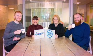 From left - Fergus Moore (Revive Eco), Evelyn McDonald (Scottish EDGE), Jill Farrell (ZWS), Scott Kennedy (Revive Eco)