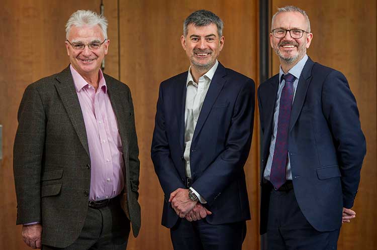 L-R, Sandy Adam, Chairman, Springfield Properties; Bruce Walker, former Managing Director of the Walker Group; Innes Smith, Chief Executive, Springfield Properties