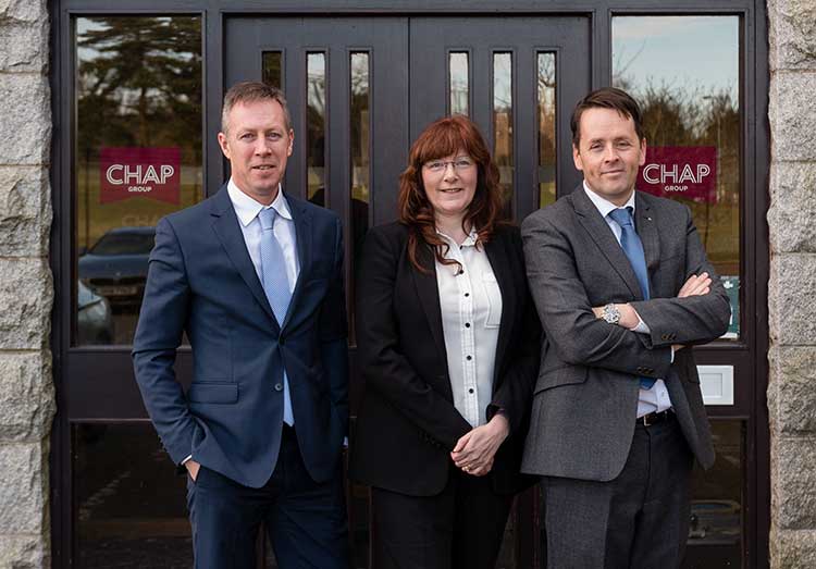 left to right: Douglas Thomson, Joint Managing Director; Shona Gee, Finance Director; and Hugh Craigie, Joint Managing Director