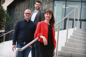 Left to right - Kristian Tapaninaho of Ooni - Michael Corrigan of Trtl - Evelyn McDonald of Scottish EDGE - by Stewart Attwood