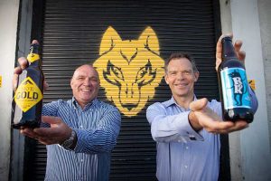 Left to right - Kenny Webster of Isle of Skye Brewing and Graham Coull of Black Wolf Brewery . Photo credit - Chris James