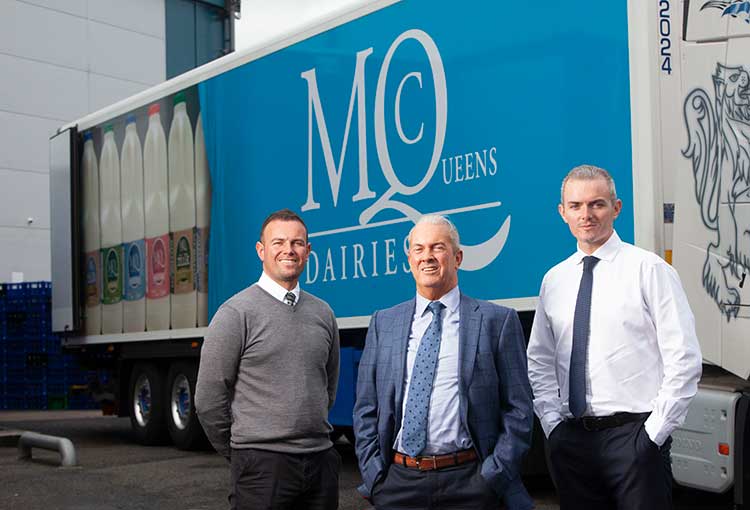Ruairidh McQueen (sales director), Mick McQueen (chairman) and Calum McQueen (commercial director)