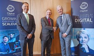 EIT Digital Chief Education Officer Roberto Prieto, Scottish Innovation Minister Ivan McKee, and EIT Digital CEO Willem Jonker