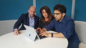 From left - Simon West and Maureen Eisbrenner, and Dr Parag Rastogi