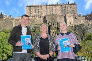 L-R: Bield: Robert Black, Policy and Insight Officer; Nicola Ritchie, Director of People and Digital; Aimee Adam, Communications Officer (Credit: Bield)