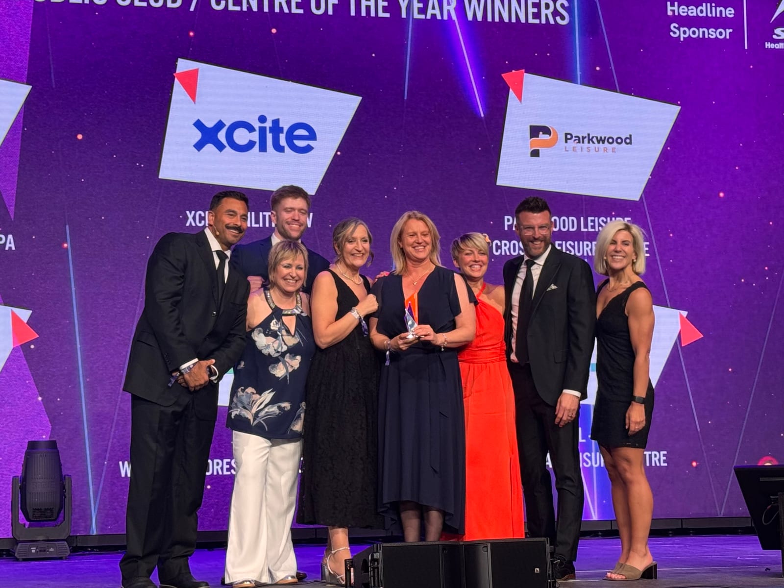 The Xcite Linlithgow team receiving their ukactive award at the ICC Birmingham (Credit: Xcite Linlithgow)